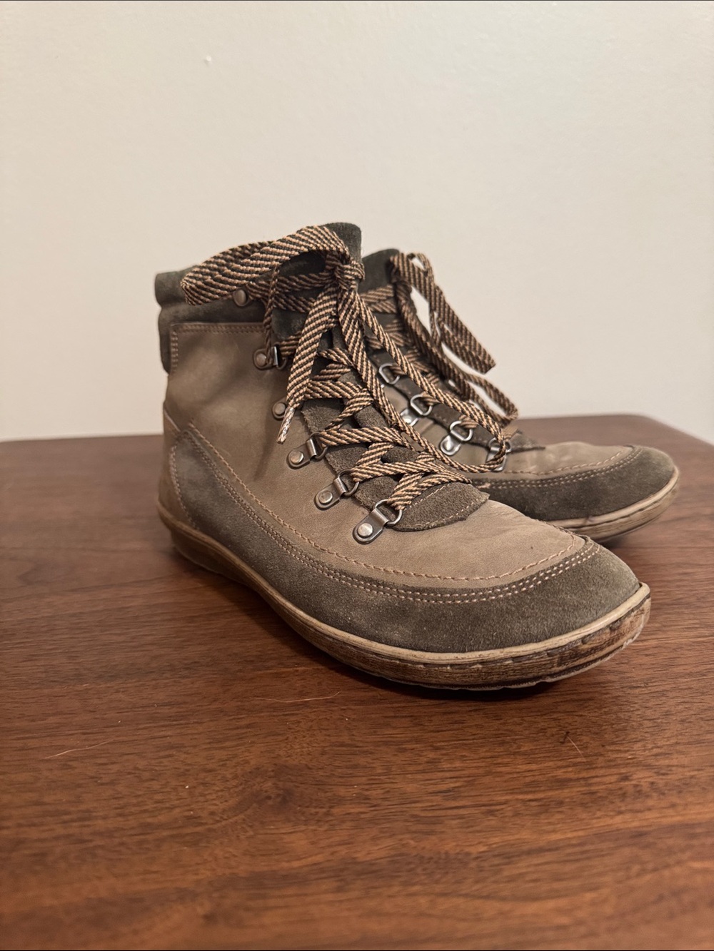 Comfortiva Olive Suede Lace-Up boot